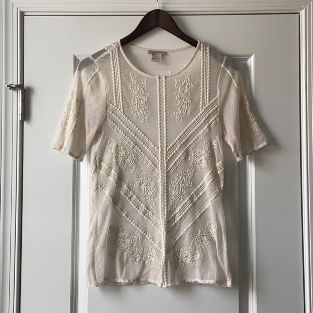 Lucky Brand cream lace top